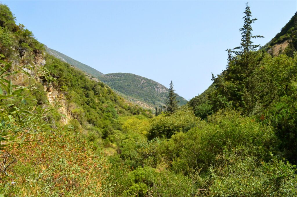 Hiking up to nidri falls on Lefkada, greece