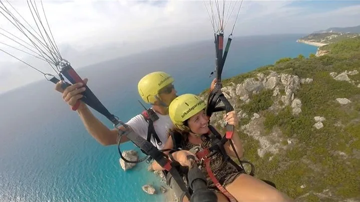 Me Paragliding Over Lefkada | © Travels and Wandering