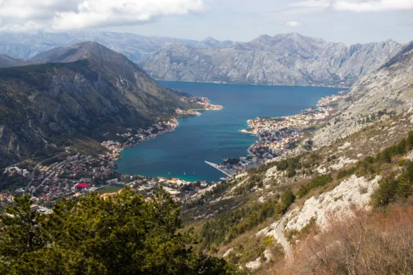 Passing the Bay of Kotor on a Bikepacking trip from Germany to Greece