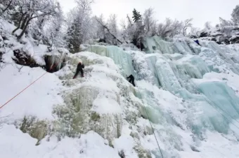 Hiking and Ice Climbing at Korouoma Canyon in Posio, Lapland