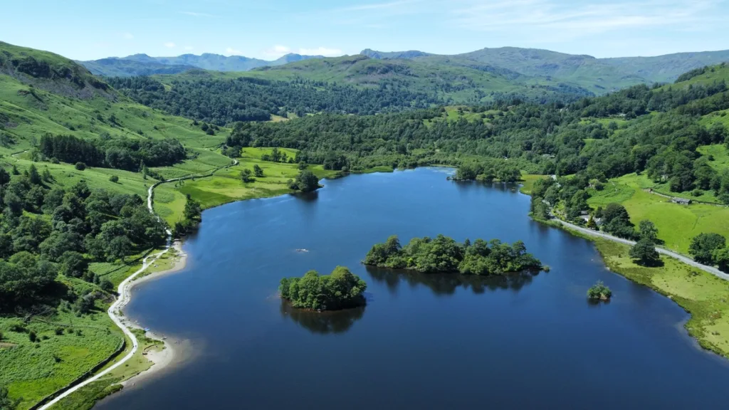 Summer over Rydal Water In Cumbria, England